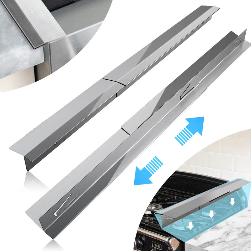 Stainless Steel Stove Gap Covers - 2 Pack