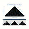 A triangular rug gripper designed to fit a specific area rug shape on hardwood floors or tiles.