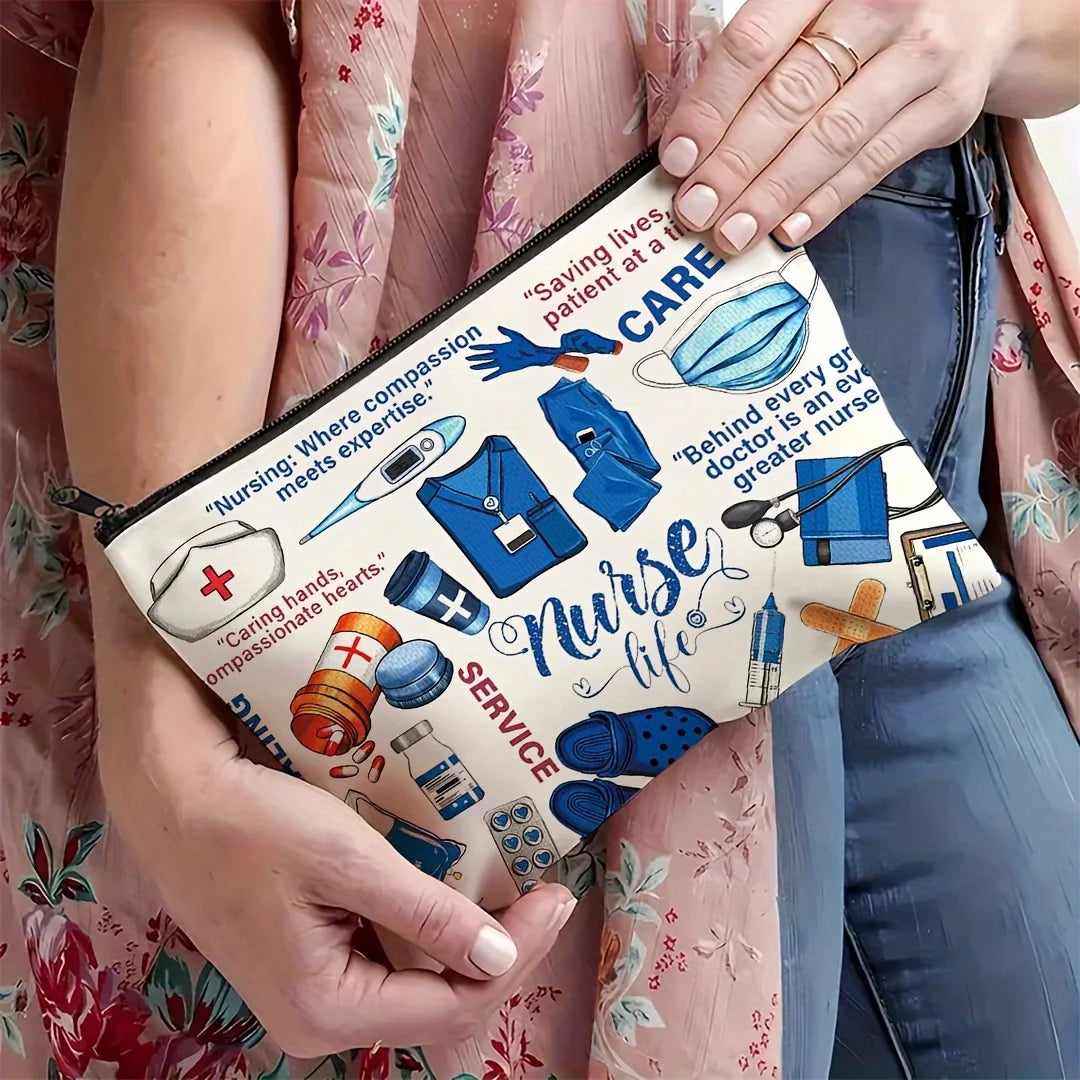 Nurse-Themed Makeup Bag with Medical Design