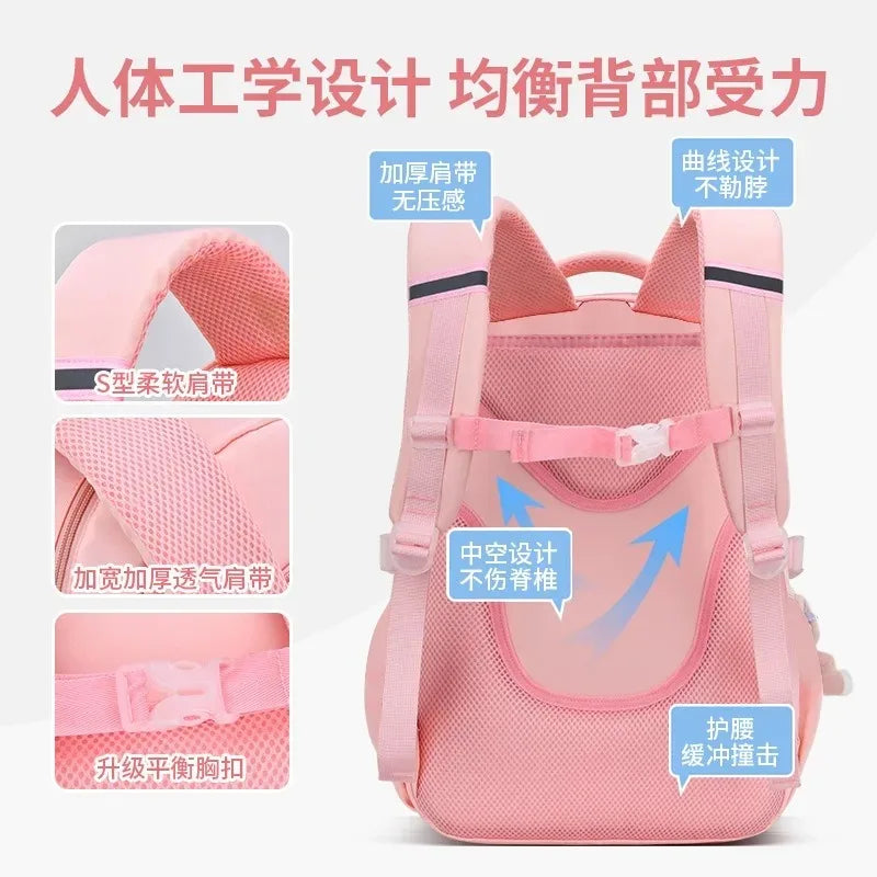 Spinal Protection Waterproof School Backpack for Girls