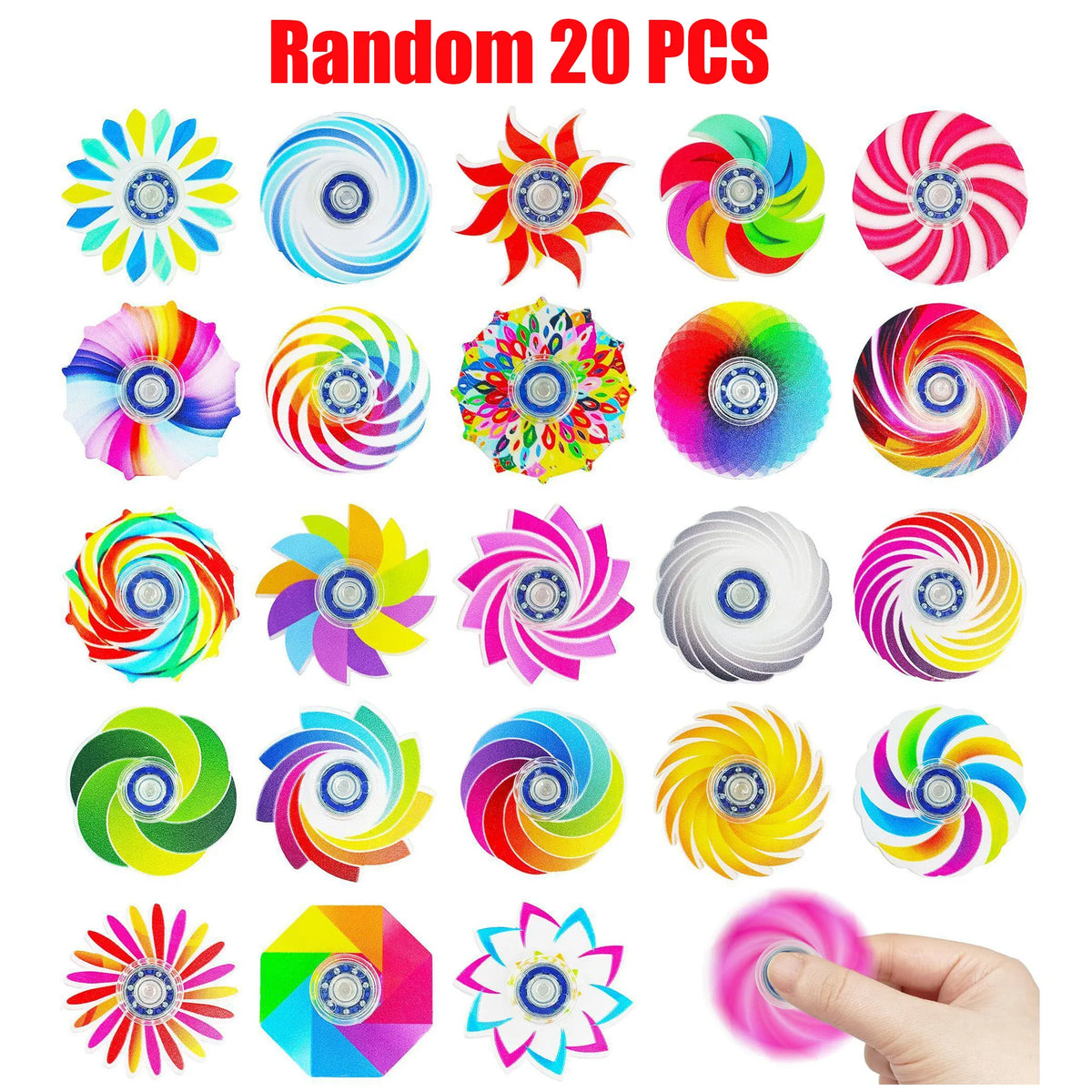 Rainbow Fidget Spinner Set – Sensory Stress Relief Toys for Kids and Adults