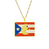 Stainless Steel Puerto Rico Map Pendant Necklace