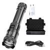 Rechargeable LED Flashlight with LCD Display and Zoom
