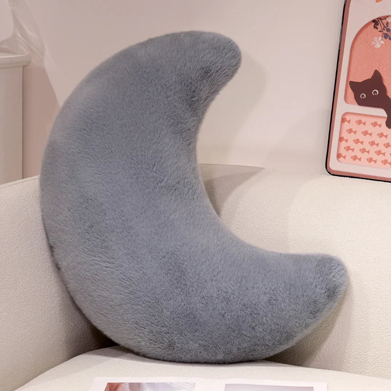 Crescent Moon Plush Pillow for Cozy Home Decor