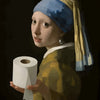 Mona Lisa Funny Bathroom Wall Art Canvas Print
