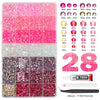 Mixed Color Resin Rhinestone Set with AB Finish – 24/28 Grid Flatback Drills for Crafting & Decoration