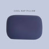 A dark blue memory foam travel neck pillow with a soft polyester cover.