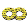 A pair of yellow universal dirt bike handlebar grips.