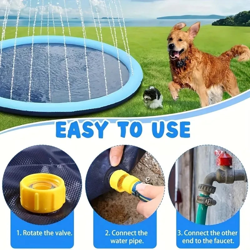 Large Inflatable Dog Pool & Splash Pad