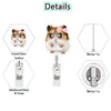 A cute hamster-themed retractable badge reel featuring a hamster charm and alligator clip.