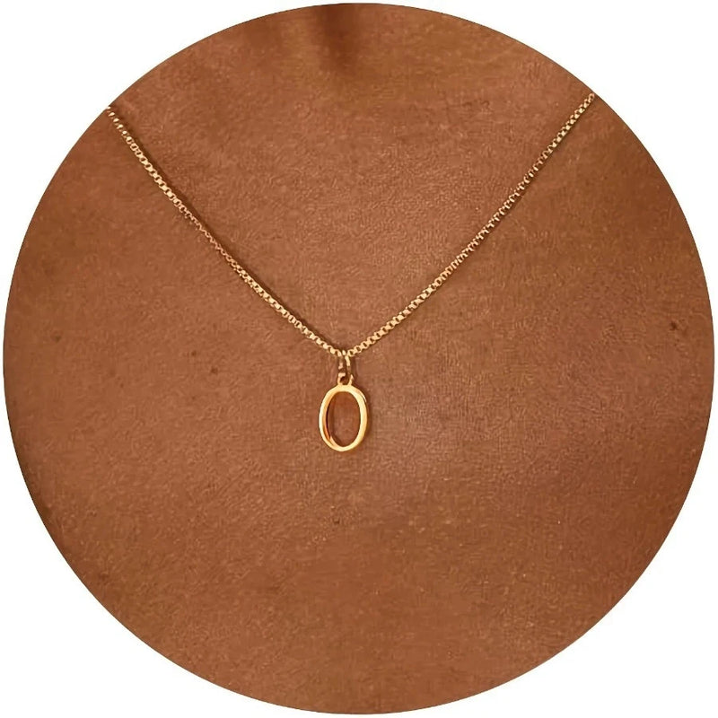 A-Z Initial Pendant Necklace in 18K Gold Plated Stainless Steel