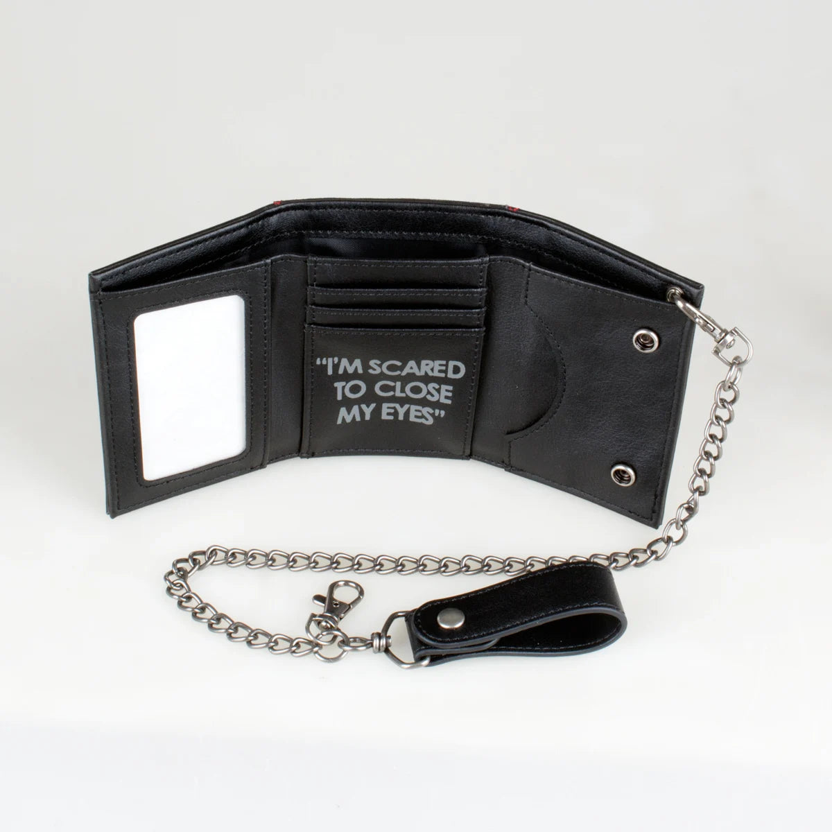 Triple-Fold Chain Wallet with Card Holder and ID Window