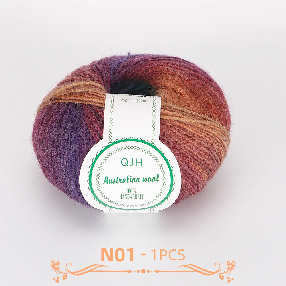 Multicolor Gradient Wool Yarn for Knitting and Crochet