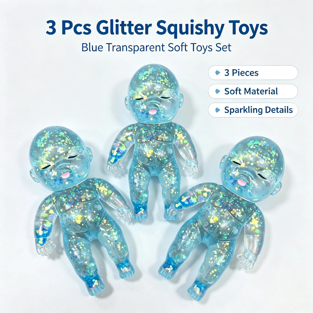 Glitter Squishy Fidget Toy - Slow Rebound Stress Relief for Kids and Adults