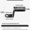 Diagram showing the dimensions and features of a rear view mirror bracket made of T6 aluminum alloy