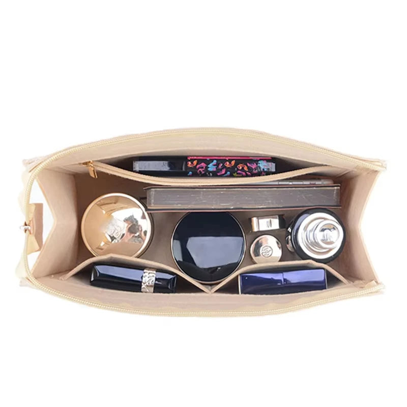 Multi-Pocket Felt Purse Organizer
