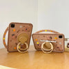 A tan silicone case featuring a cute cartoon capybara design for an iPad.