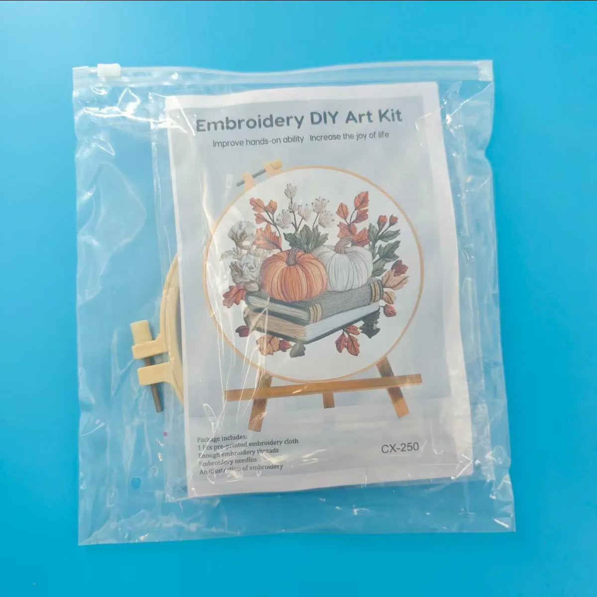 Fall Pumpkin Cross Stitch Kit for Adults with Embroidery Tools