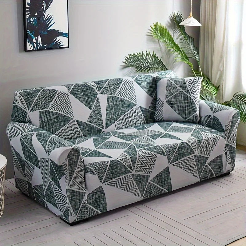 Floral Print Stretch Sofa Cover with Elastic Edge