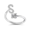 Initial Letter Ring with Zircon Accent