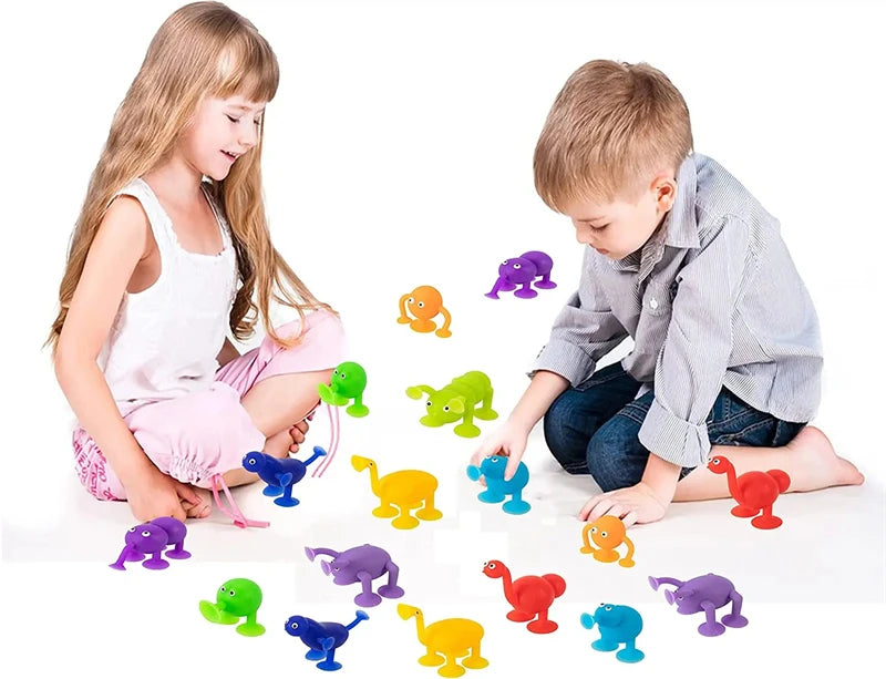 Soft Silicone Animal Building Blocks with Suction Cups
