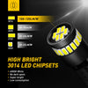 Close-up view of a high bright 3014 LED chipset light source with various brightness options displayed.