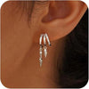 Gold Plated Triple Huggie Stud Earrings