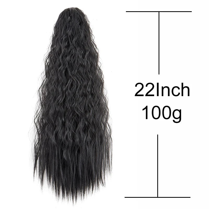 22-Inch Kinky Curly Clip-In Ponytail Extension