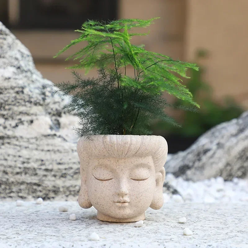 Buddha Head Resin Succulent Planter
