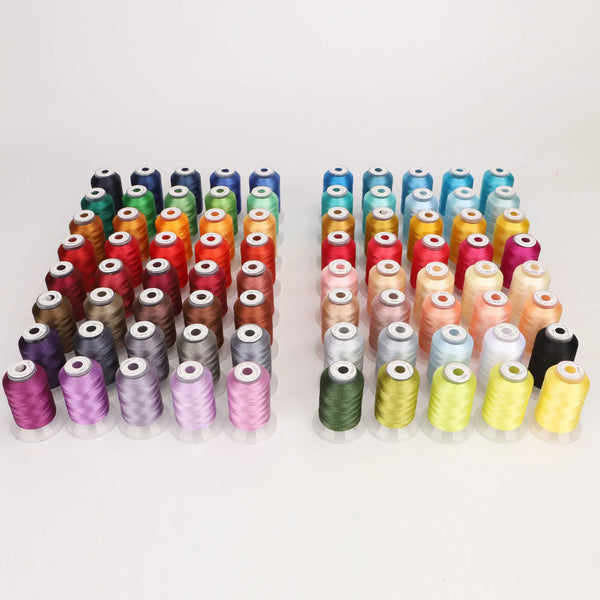 80-Color Polyester Embroidery Thread Collection – 500m Spools