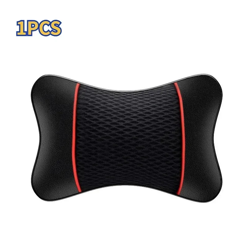 Cabezal y cojín de asiento de cuero negro premium con costura roja