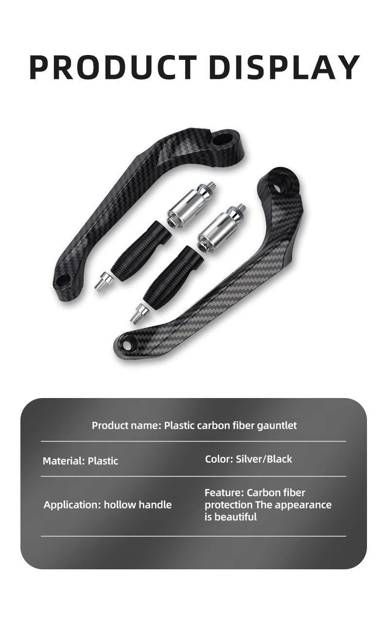Motorcycle Brake & Clutch Lever Hand Guards with Carbon Fiber Finish