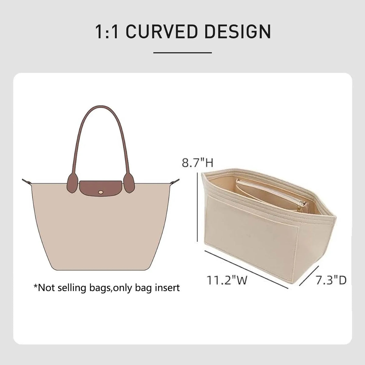 Felt Mini Bag Organizer with Handle for Small Handbags