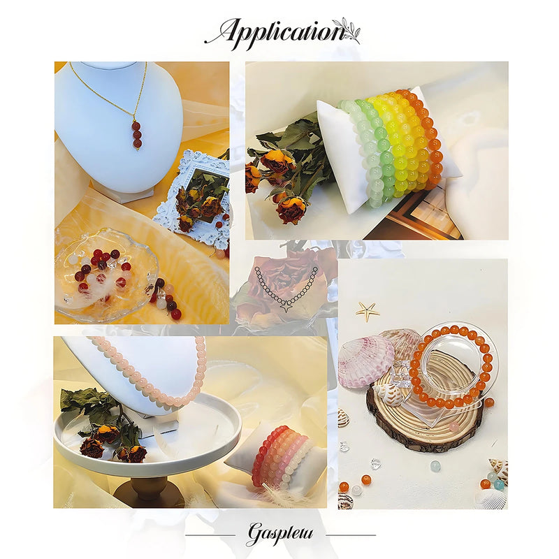 24-Color 8mm Glass Bead Bracelet Kit