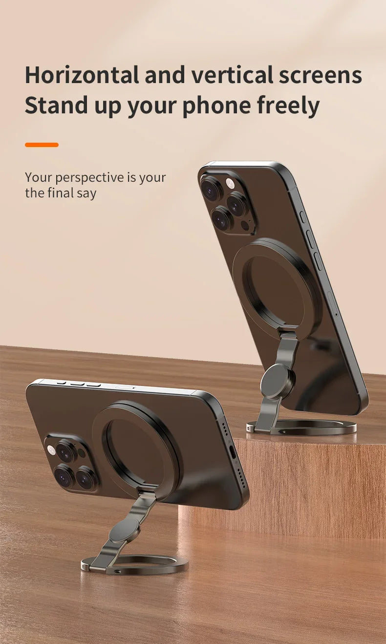 Foldable Magnetic Phone Stand with 360° Rotation