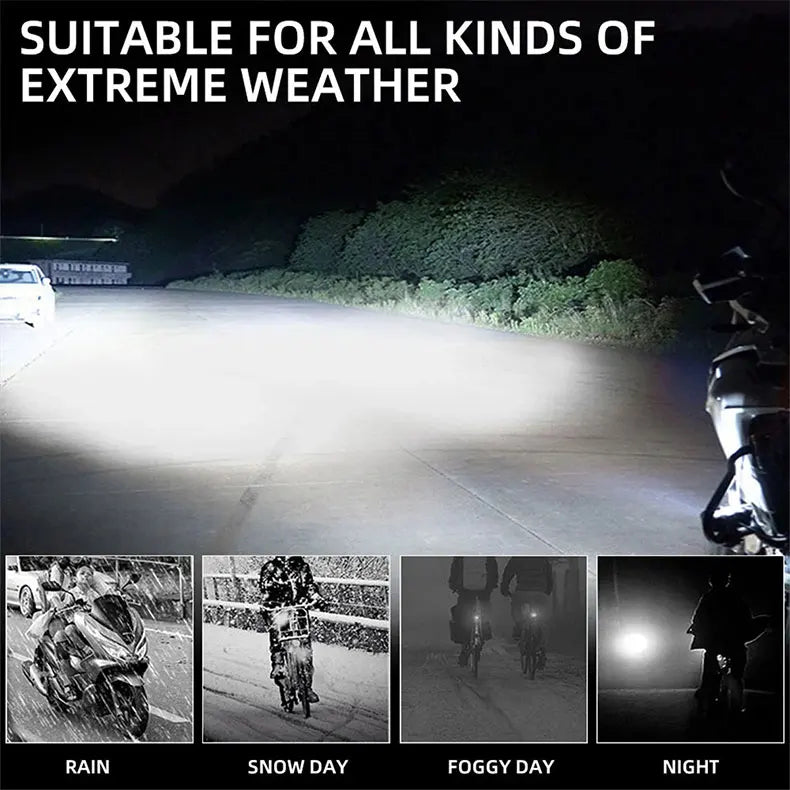 Dual Color LED Spotlight with High/Low Beam for Motorcycles and Vehicles
