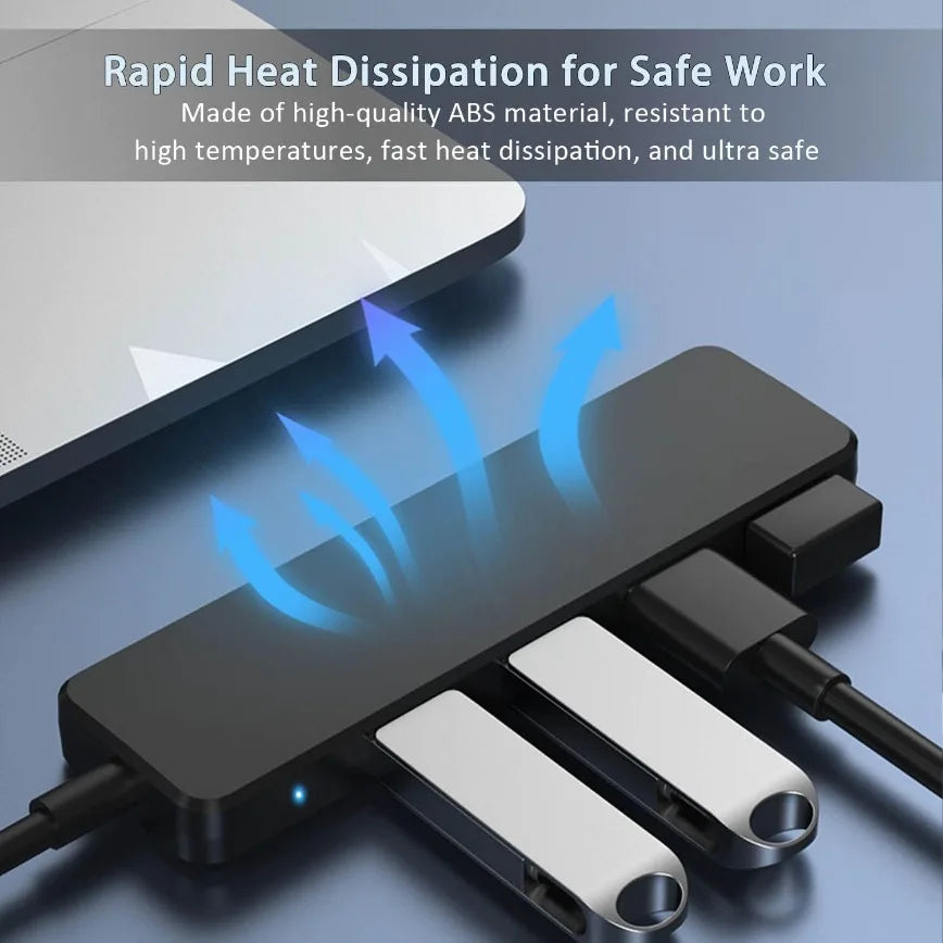 4-Port USB 3.0 Hub for Laptops and Desktops