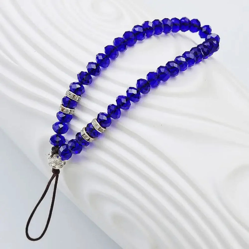 Crystal Bead Phone Lanyard with Wrist Strap