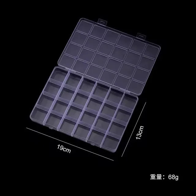 Clear 28-Slot Craft Organizer for Nail Art, Jewelry, and Small Supplies