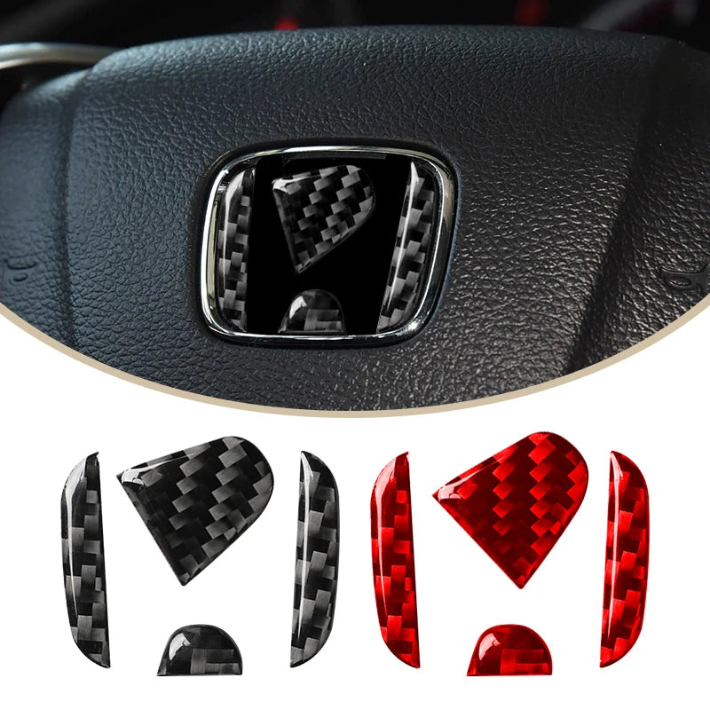 Carbon Fiber Steering Wheel Emblem Decals for Honda Models 2015-2022