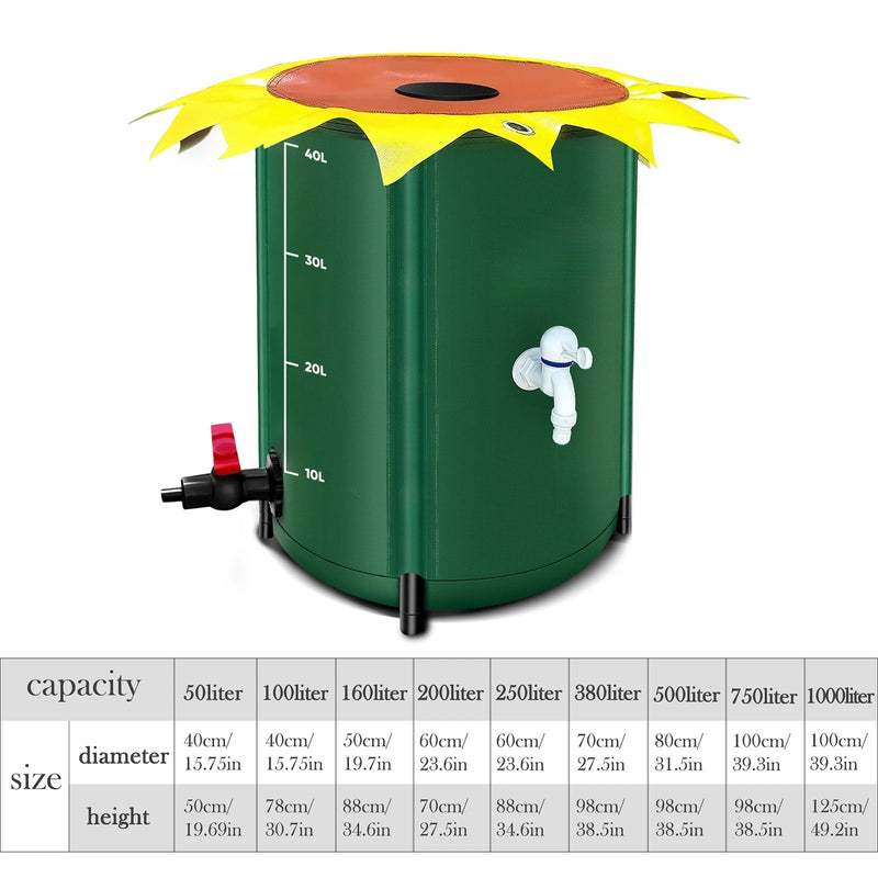 Collapsible Rain Barrel with Spigot
