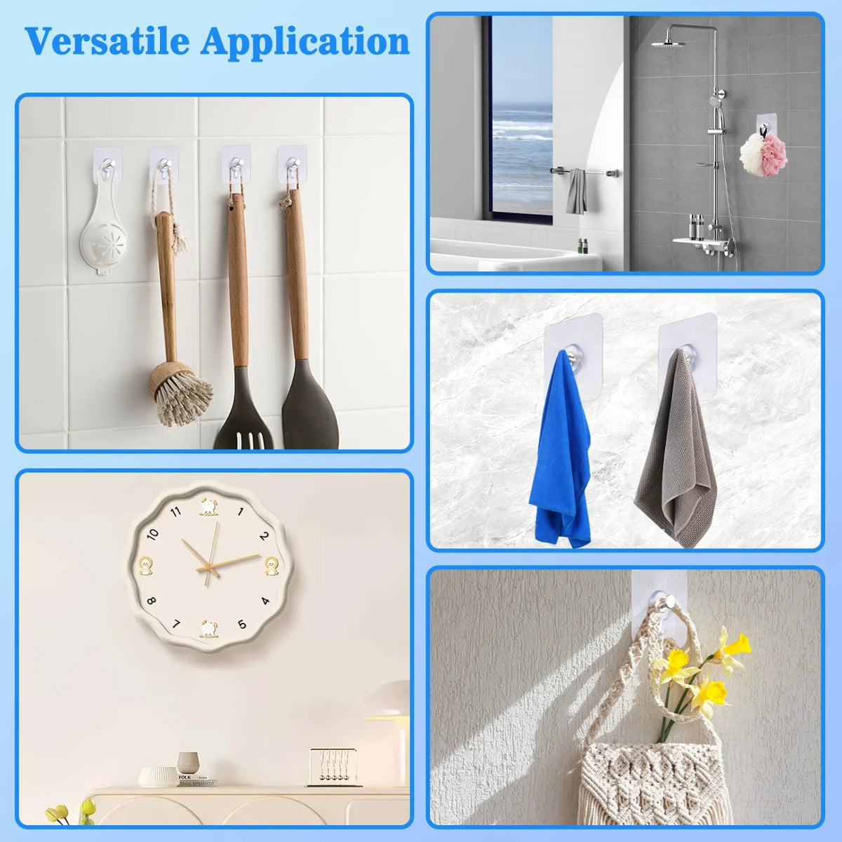 Adhesive Wall Hooks for Hanging Pictures and Decor