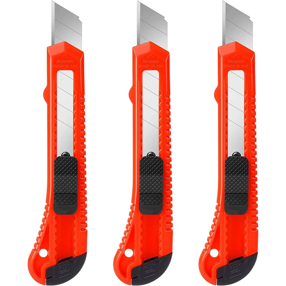 3-Pack Retractable Utility Knife Set with 10 Replacement Blades