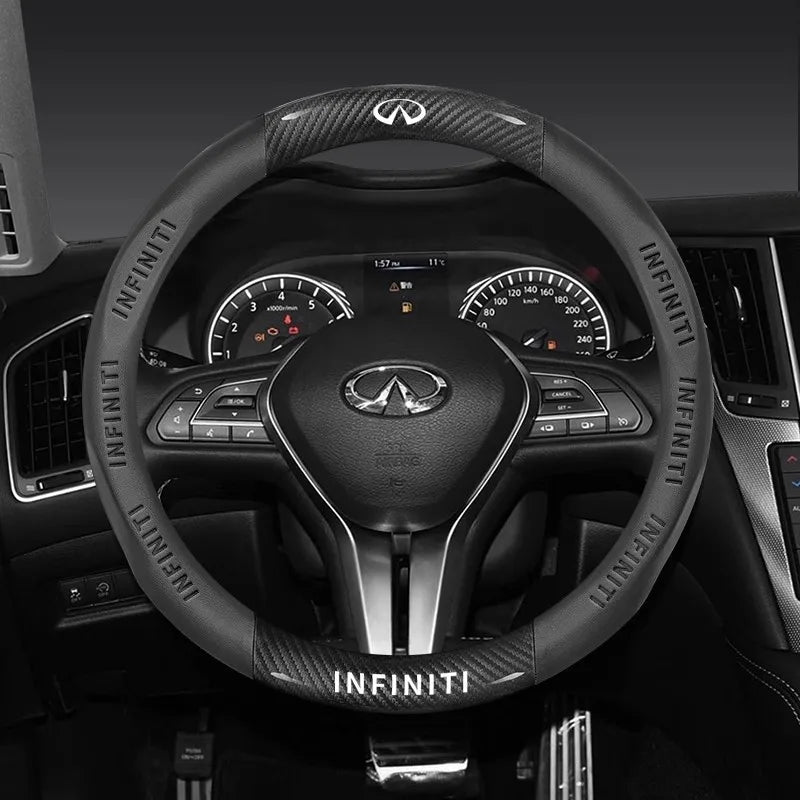 Carbon Fiber Leather Steering Wheel Cover for Infiniti Models