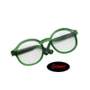 Green transparent plastic sunglasses for dolls