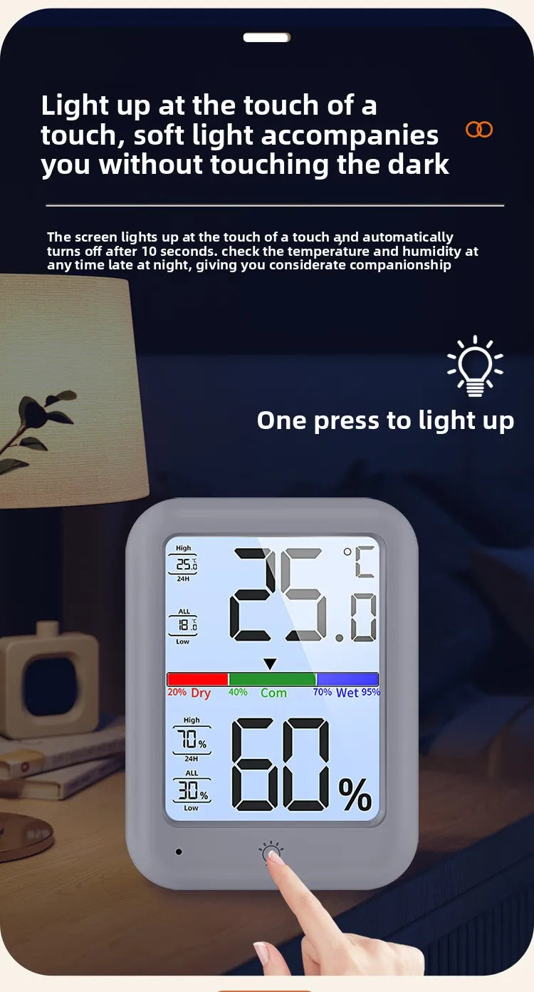 Digital Temperature and Humidity Monitor with Clock and Backlight