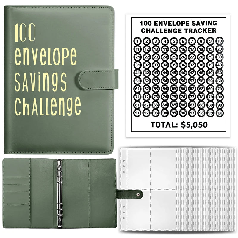A5 Cash Savings Challenge Binder with 100 Envelopes