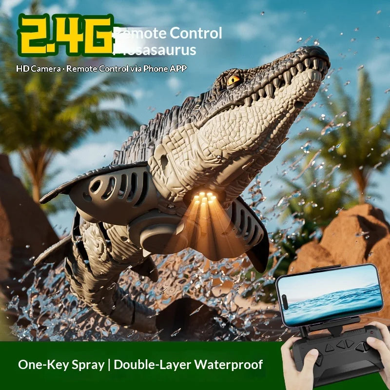 Juguete Acuático de Mosasaurio con Cámara HD y Control Remoto