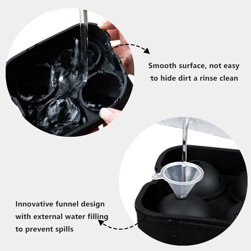 3D Skull & Diamond Ice Ball Mold – Silicone Tray for Whiskey & Cocktails