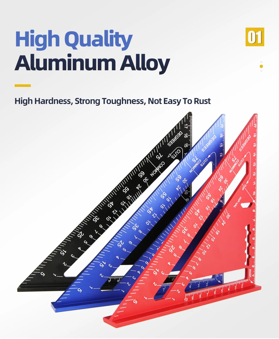 7-Inch Aluminum Alloy Triangle Ruler for Precision Marking